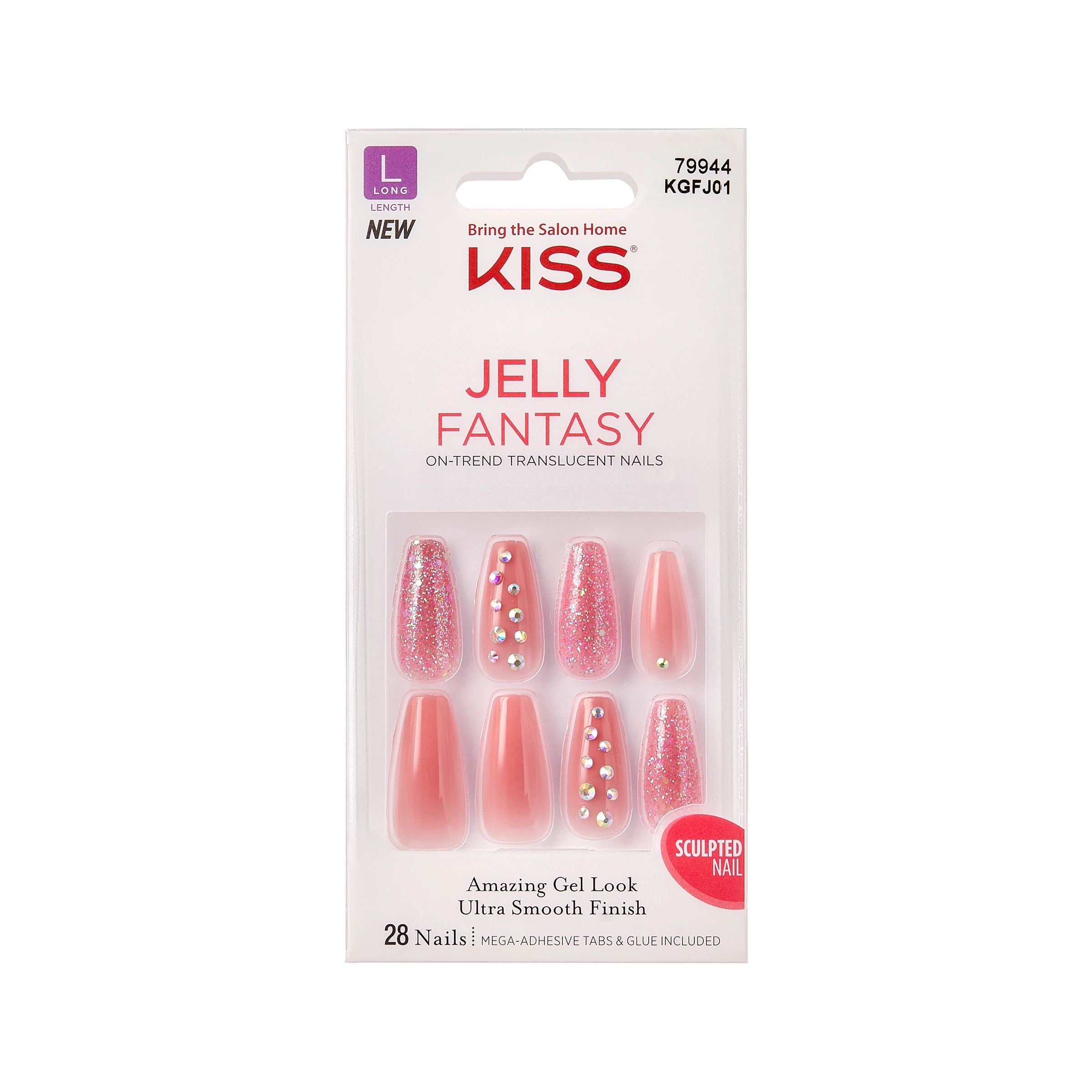 KISS Gel Fantasy Jelly Nails Selbstklebende Fingernägel Be Jelly