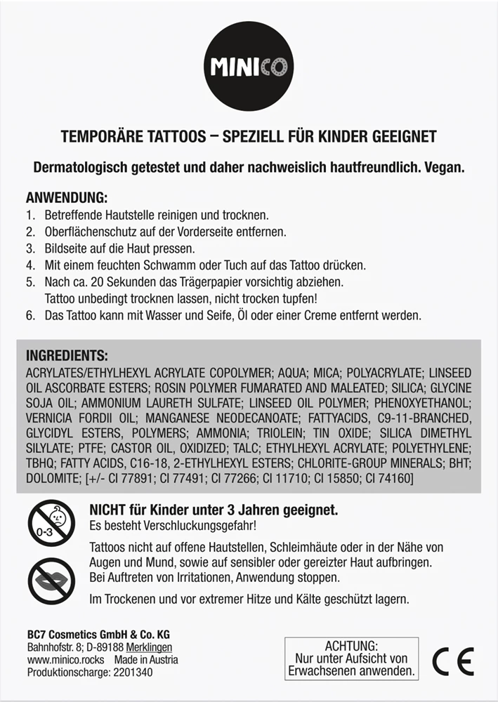 MINICO Temporäre Tattoos SET 01 – Bild 2
