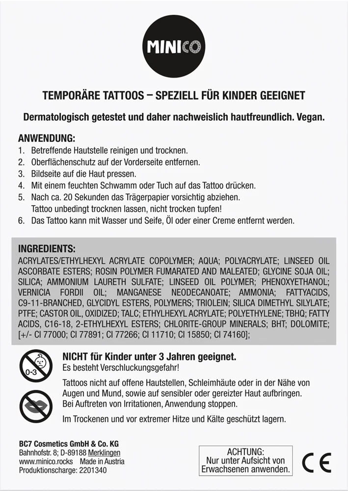 MINICO Temporäre Tattoos SET 02 – Bild 5