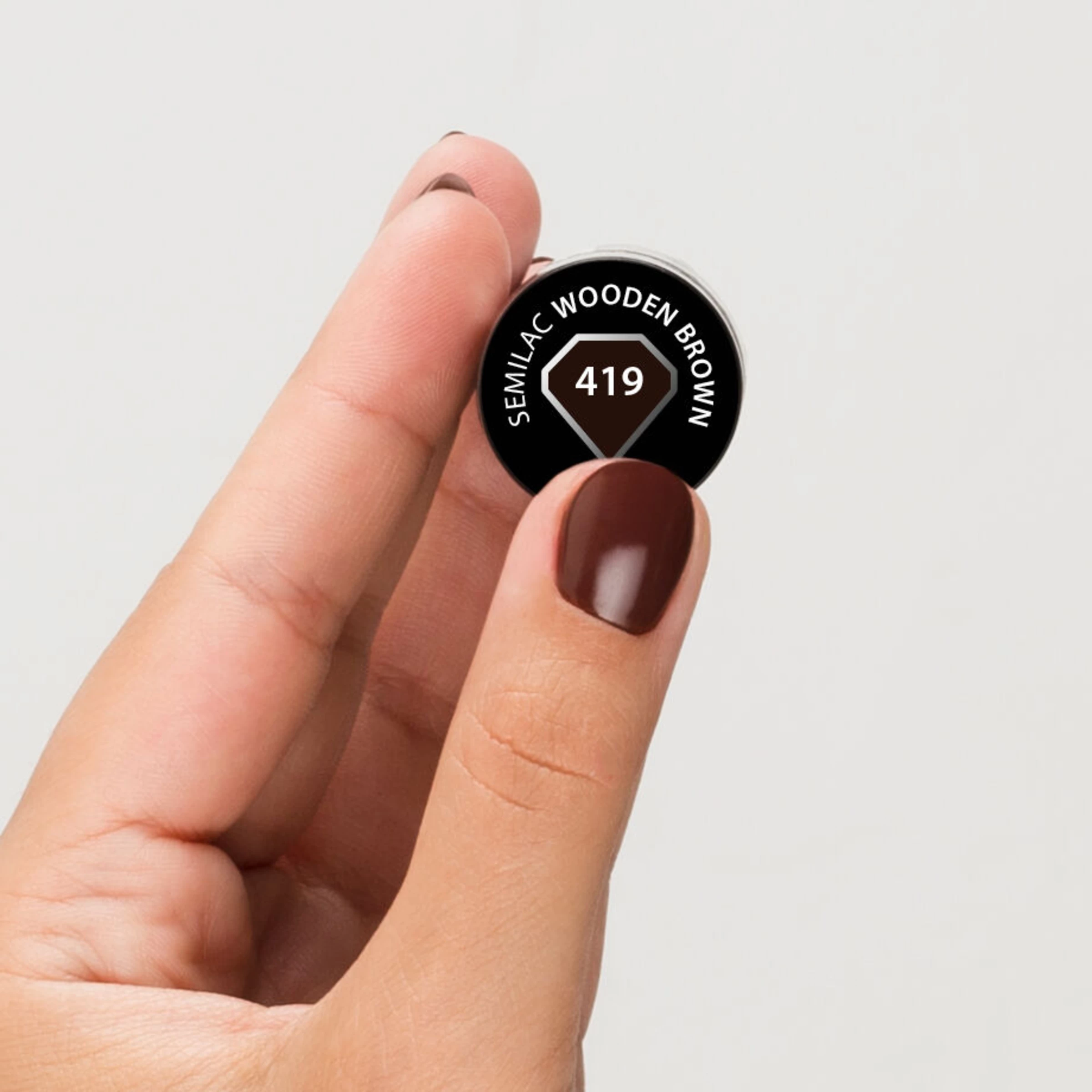 Semilac UV Nagellack 419 Wooden Brown – Bild 2